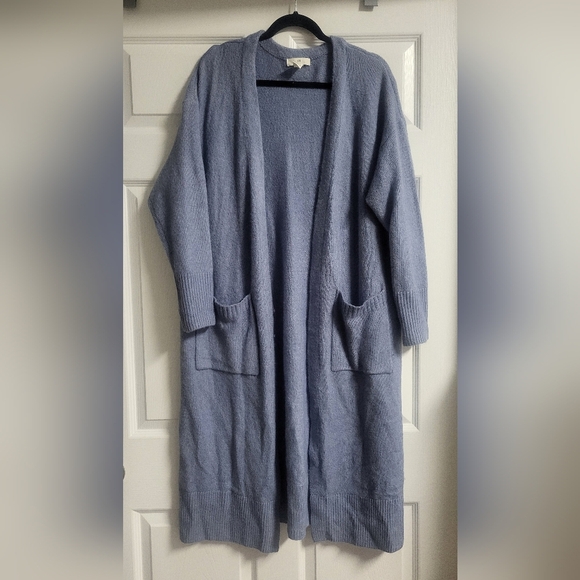 H&M - Womens, Long, Oversized, Pigeon Blue, Soft,Wool Blend Sweater - Size S - Picture 1 of 6
